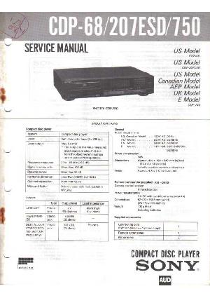 Service manual Sony CDP-68, CDP-207ESD, CDP-750 ― Manual-Shop.ru