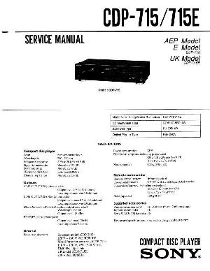 Сервисная инструкция Sony CDP-715, CDP-715E ― Manual-Shop.ru