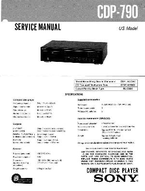 Сервисная инструкция Sony CDP-790  ― Manual-Shop.ru