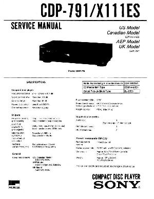 Service manual Sony CDP-791, CDP-X111ES ― Manual-Shop.ru