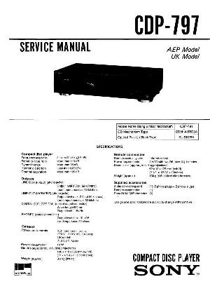 Сервисная инструкция Sony CDP-797 ― Manual-Shop.ru