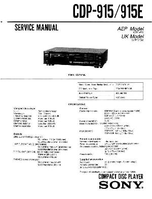 Сервисная инструкция Sony CDP-915E  ― Manual-Shop.ru