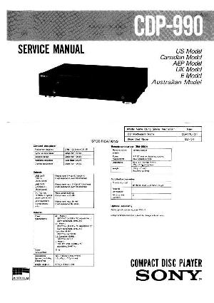Сервисная инструкция Sony CDP-990 ― Manual-Shop.ru