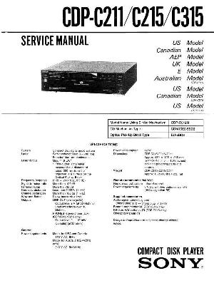 Сервисная инструкция Sony CDP-C211, CDP-C215, CDP-C315 ― Manual-Shop.ru
