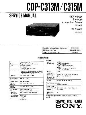 Сервисная инструкция Sony CDP-C313M, CDP-C315M ― Manual-Shop.ru