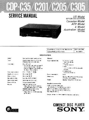 Сервисная инструкция Sony CDP-C35, CDP-C201, CDP-C205, CDP-C305 ― Manual-Shop.ru