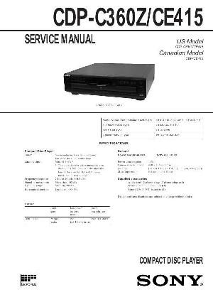 Сервисная инструкция Sony CDP-C360Z, CDP-CE415  ― Manual-Shop.ru