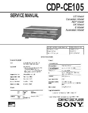 Сервисная инструкция Sony CDP-CE105  ― Manual-Shop.ru