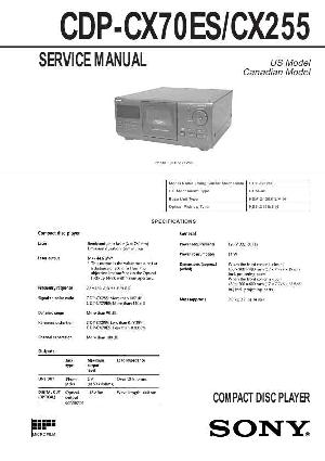 Сервисная инструкция Sony CDP-CX70ES, CDP-CX255 ― Manual-Shop.ru