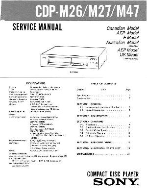 Service manual Sony CDP-M26, CDP-M27, CDP-M47 ― Manual-Shop.ru