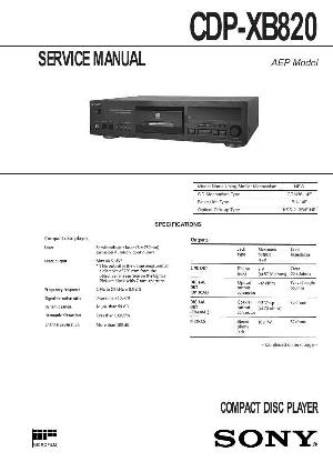 Service manual Sony CDP-XB820 ― Manual-Shop.ru