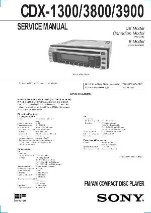 Сервисная инструкция Sony CDX-1300, CDX-3800, CDX-3900 ― Manual-Shop.ru
