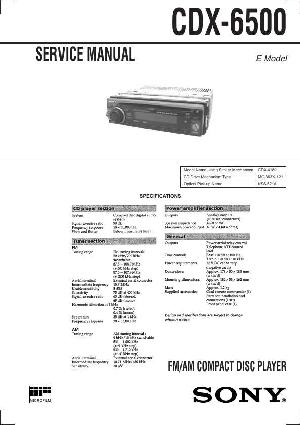 Сервисная инструкция Sony CDX-6500 ― Manual-Shop.ru