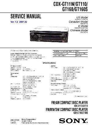 Сервисная инструкция Sony CDX-GT11W, CDX-GT110, CDX-GT160, CDX-GT160S ― Manual-Shop.ru