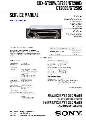 Сервисная инструкция Sony CDX-GT20W ― Manual-Shop.ru