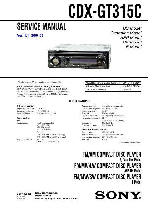 Сервисная инструкция Sony CDX-GT315C ― Manual-Shop.ru