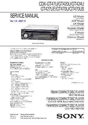 Сервисная инструкция Sony CDX-GT47U, CDX-GT420U, CDX-GT424U, CDX-GT427UE, CDX-GT470U, CDX-GT470US ― Manual-Shop.ru