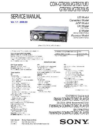 Сервисная инструкция Sony CDX-GT620U, CDX-GT627UE, CDX-GT670U ― Manual-Shop.ru