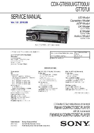 Сервисная инструкция Sony CDX-GT650UI, CDX-GT700UI, CDX-GT707UI ― Manual-Shop.ru