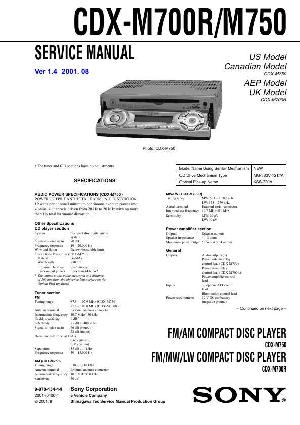 Сервисная инструкция Sony CDX-M700R, CDX-M750 ― Manual-Shop.ru