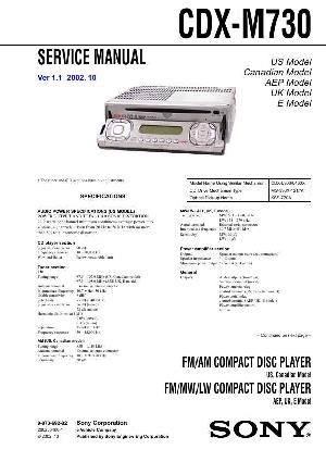 Сервисная инструкция Sony CDX-M730  ― Manual-Shop.ru