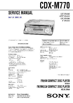 Сервисная инструкция Sony CDX-M770 ― Manual-Shop.ru