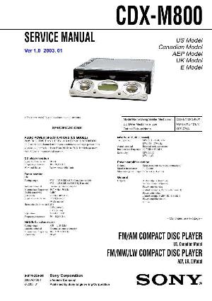 Сервисная инструкция Sony CDX-M800 ― Manual-Shop.ru