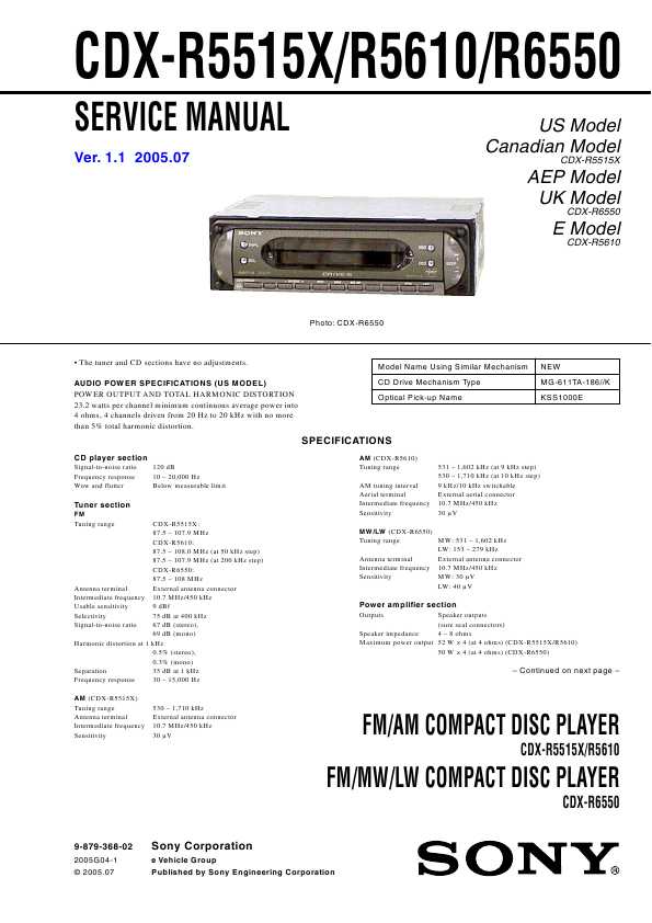 Sony Cdx-r6550    -  5