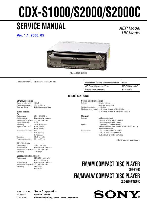 Sony Cdx-s2000  -  6