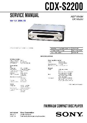 Сервисная инструкция Sony CDX-S2200 ― Manual-Shop.ru