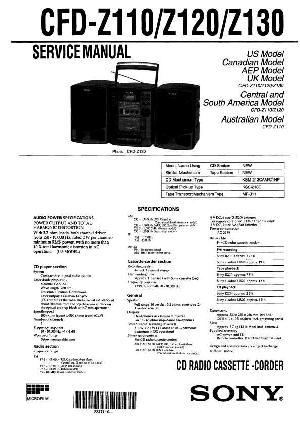 Сервисная инструкция Sony CFD-Z110, CFD-Z120, CFD-Z130 ― Manual-Shop.ru
