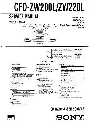 Сервисная инструкция Sony CFD-ZW200L, CFD-ZW220L ― Manual-Shop.ru
