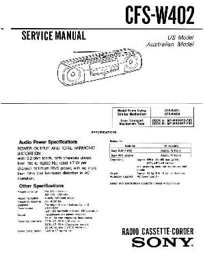 Сервисная инструкция Sony CFS-W402 ― Manual-Shop.ru