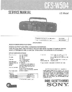 Сервисная инструкция Sony CFS-W504 ― Manual-Shop.ru