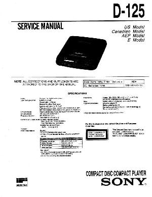Сервисная инструкция Sony D-125  ― Manual-Shop.ru