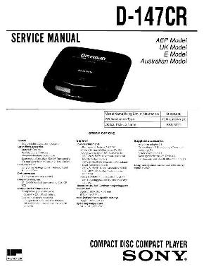 Сервисная инструкция Sony D-147CR  ― Manual-Shop.ru