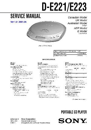 Сервисная инструкция Sony D-E221, D-E223 ― Manual-Shop.ru