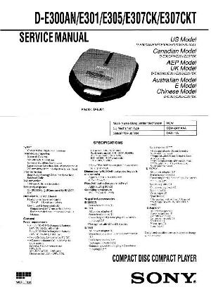 Сервисная инструкция Sony D-E300, D-E301, D-E305, D-E307  ― Manual-Shop.ru
