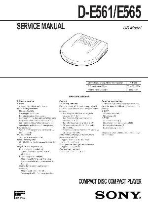 Сервисная инструкция Sony D-E561, D-E565 ― Manual-Shop.ru