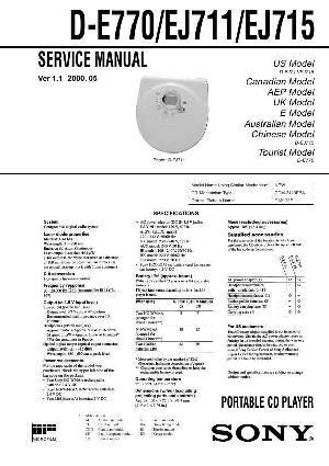 Сервисная инструкция Sony D-E770, D-EJ711, D-EJ715  ― Manual-Shop.ru