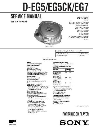 Сервисная инструкция Sony D-EG5, D-EG5CK, D-EG7 ― Manual-Shop.ru