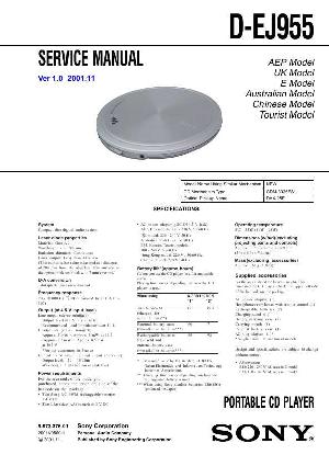 Сервисная инструкция Sony D-EJ955 ― Manual-Shop.ru