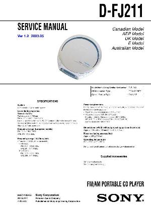 Сервисная инструкция Sony D-FJ211 ― Manual-Shop.ru