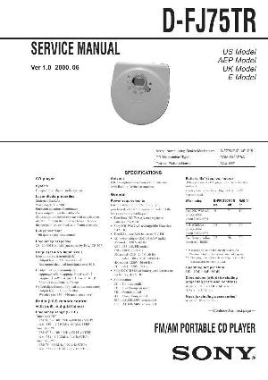 Сервисная инструкция Sony D-FJ75DR ― Manual-Shop.ru