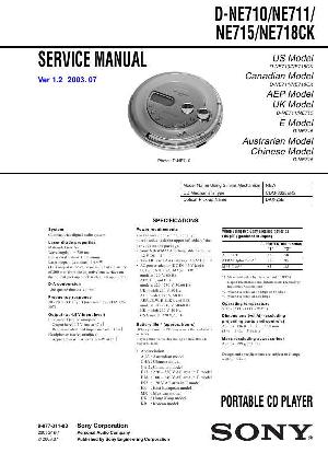 Service manual Sony D-NE710, D-NE711, D-NE715, D-NE718CK  ― Manual-Shop.ru