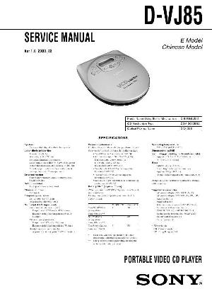 Сервисная инструкция Sony D-VJ85 ― Manual-Shop.ru