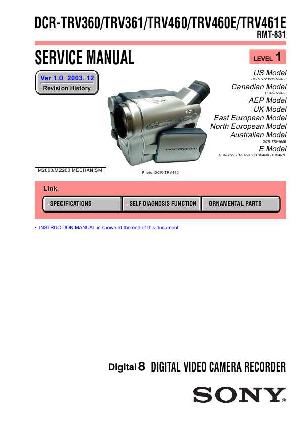 Сервисная инструкция Sony DCR-TRV360, DCR-TRV361, DCR-TRV460, DCR-TRV460E, DCR-TRV461E Level1 ― Manual-Shop.ru