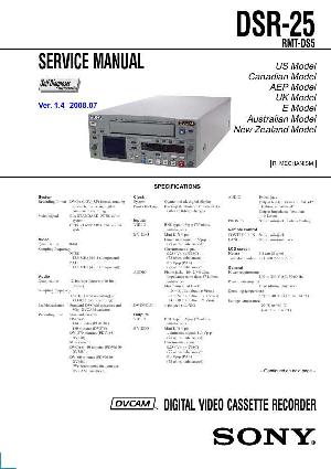 Сервисная инструкция Sony DSR-25 ― Manual-Shop.ru