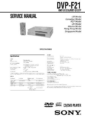 Сервисная инструкция Sony DVP-F21 ― Manual-Shop.ru