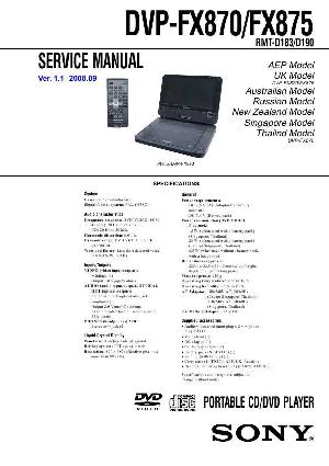Сервисная инструкция Sony DVP-FX870, DVP-FX875 ― Manual-Shop.ru